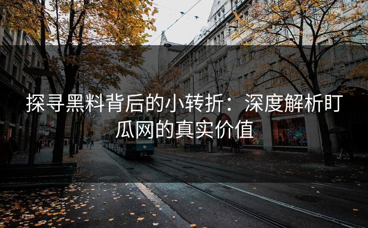 探寻黑料背后的小转折:深度解析盯瓜网的真实价值 探寻黑料背后的小转折:深度解析盯瓜网的真实价值